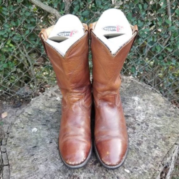Acme Hawkeye Brown Roper Western Cowboy Boots main image 4